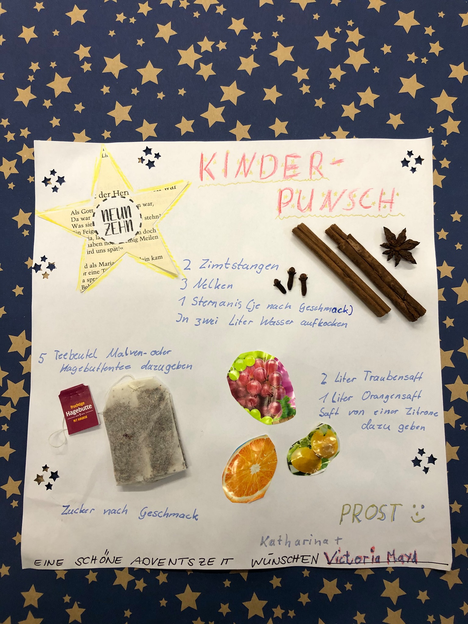 19. Dezember 2020: Heute wird’s wieder mal lecker. Kuschelt euch ein, holt euch ein Buch und genießt den leckeren Punsch. Herzlichen Dank an Katharina & Victoria für das heutige Fenster. Adventsfenster 19