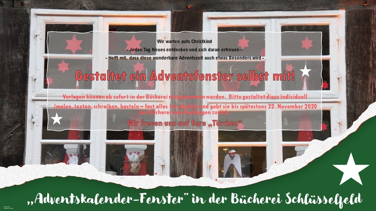 Adventsfenster 2020 in der Bücherei Schlüsselfeld Adventsfenster