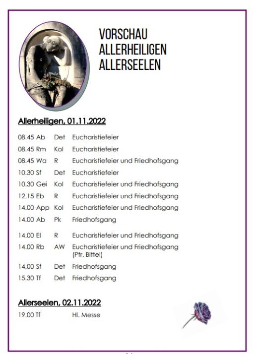 Allerheiligen 2022