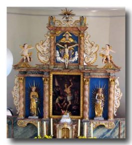 Altarbild des Heiligen Sebastian in der Filialkirche Rambach ALTARBILD--DER--DES--FILIALKIRCHE--HEILIGEN--IN--RAMBACH--SEBASTIAN