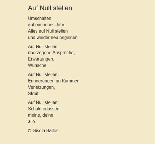 Auf Null stellen