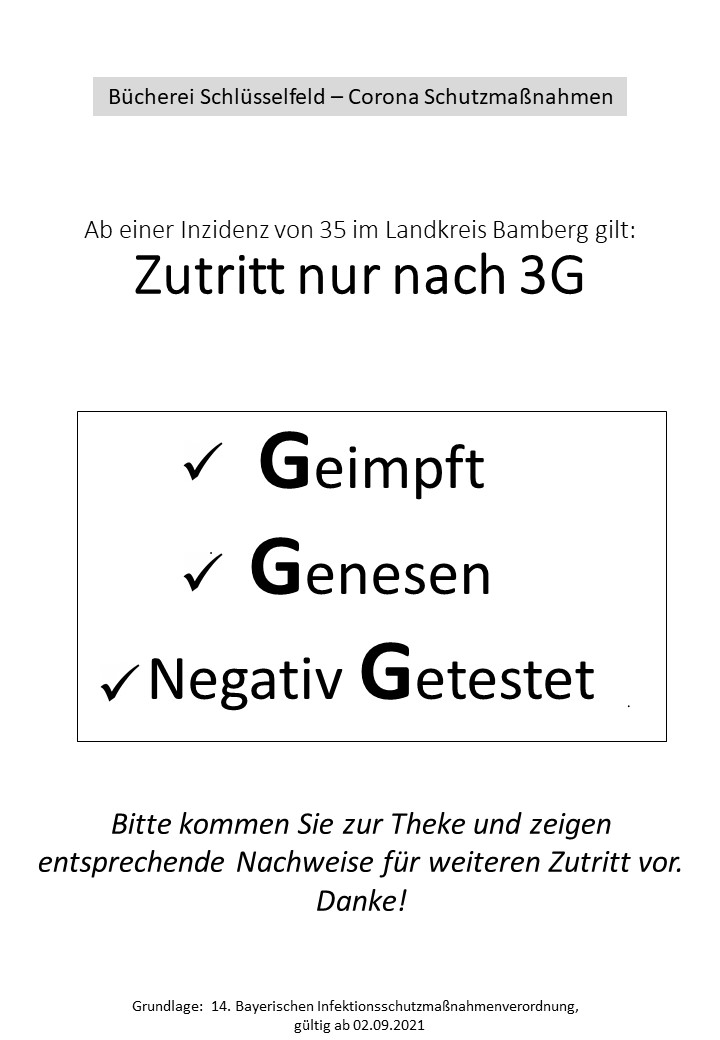 Corona Schutzmaßnahmen Bücherei Schlüsselfeld