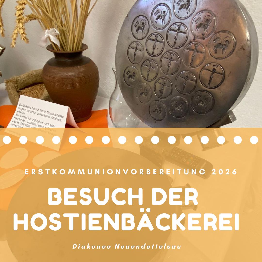 Die Erstkommunionkinder 2026 besuchten Anfang März die Hostienbäckerei in Neuendettelsau Erstkommunionkinder 2026 in Hostienbäckerei