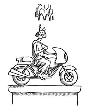 Heinrich auf Motorrad