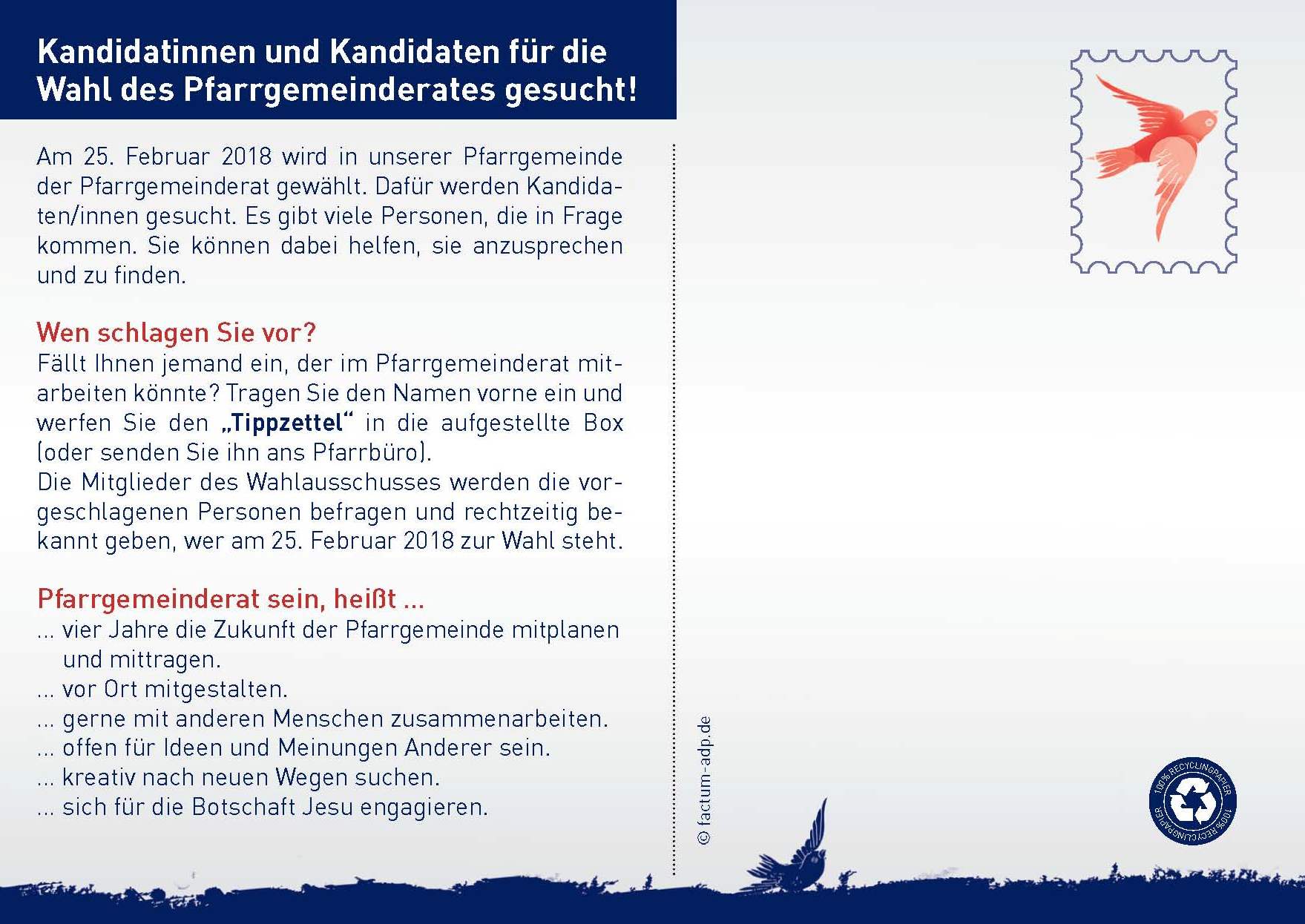 Pfarrgemeinderat Wahl 2018