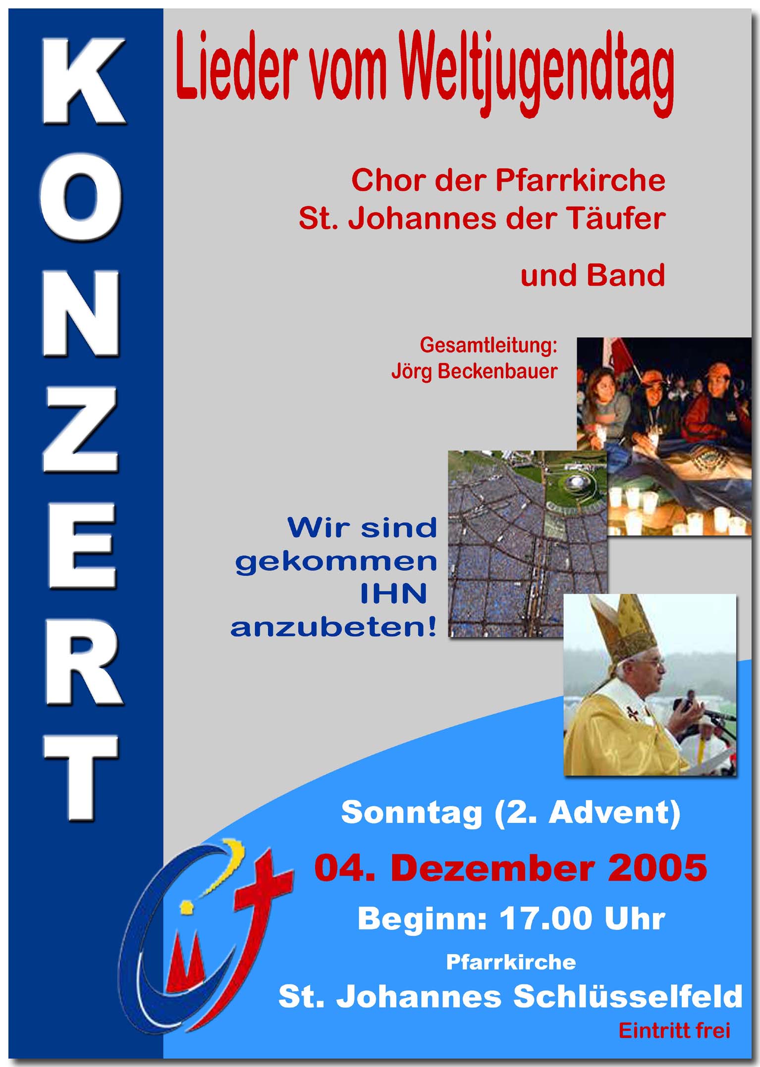 Plakat Konzert Lieder vom Weltjugendtag