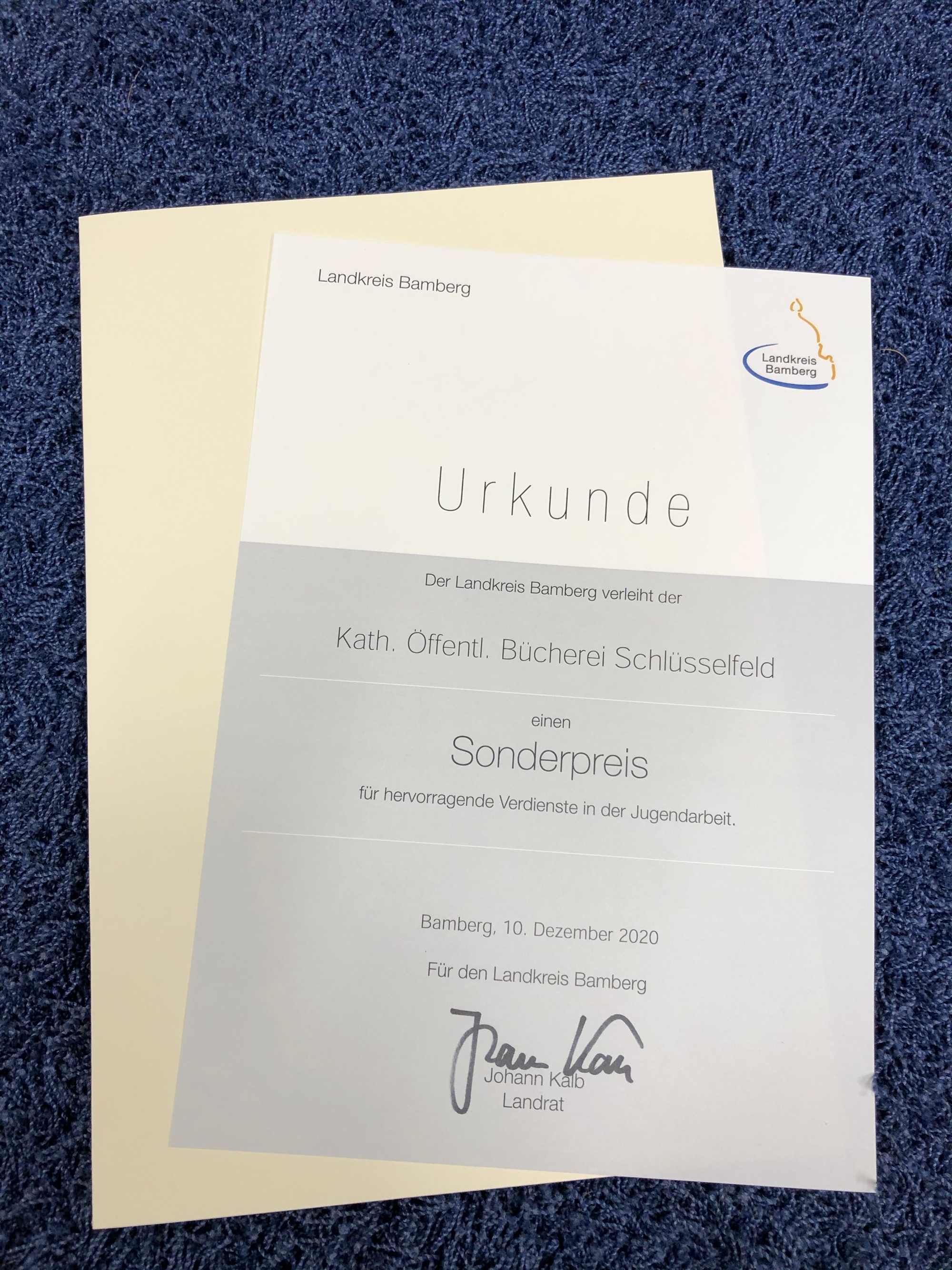Sonderpreis für die Bücherei Schlüsselfeld