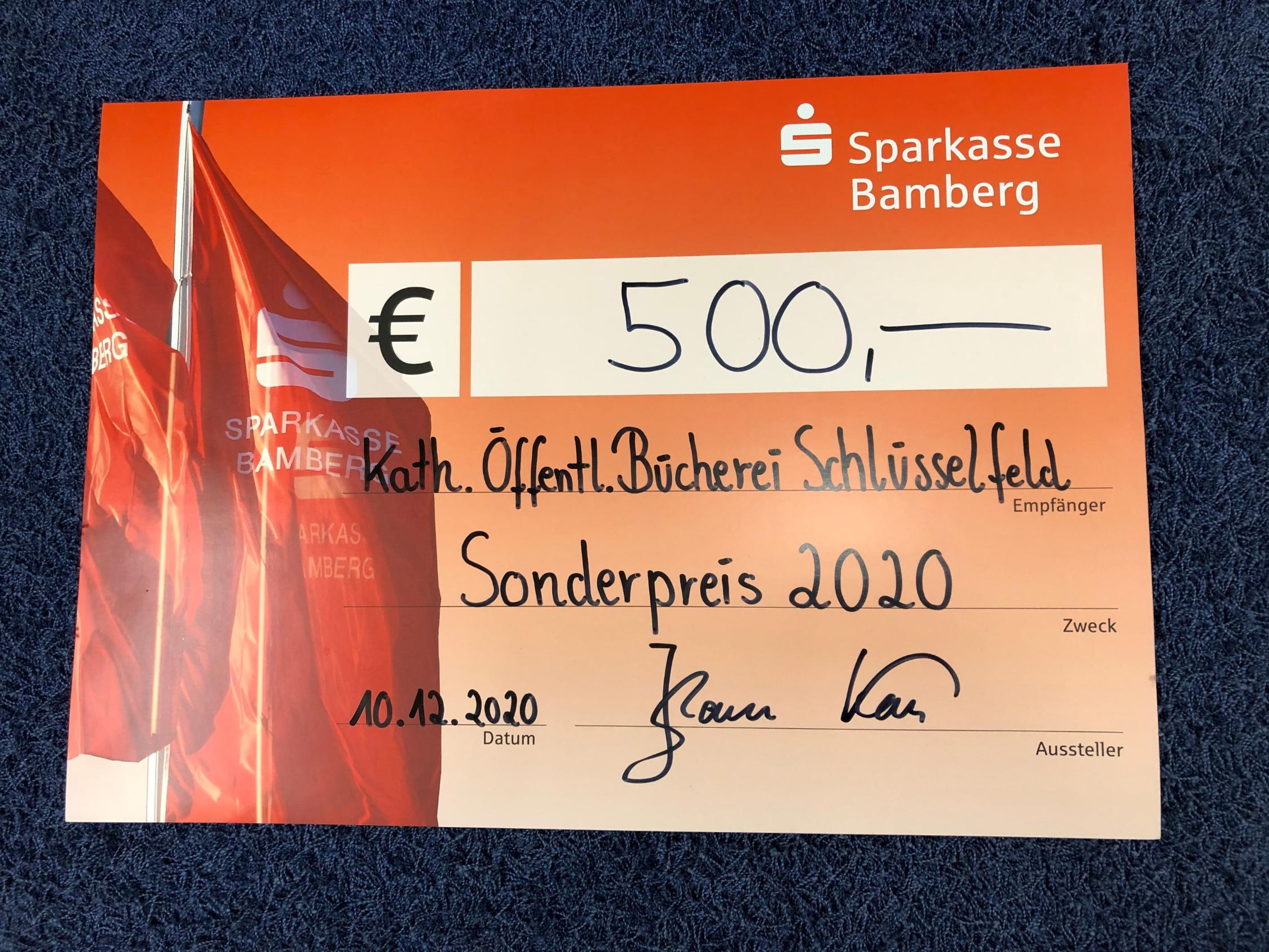 Sonderpreis für die Bücherei Schlüsselfeld