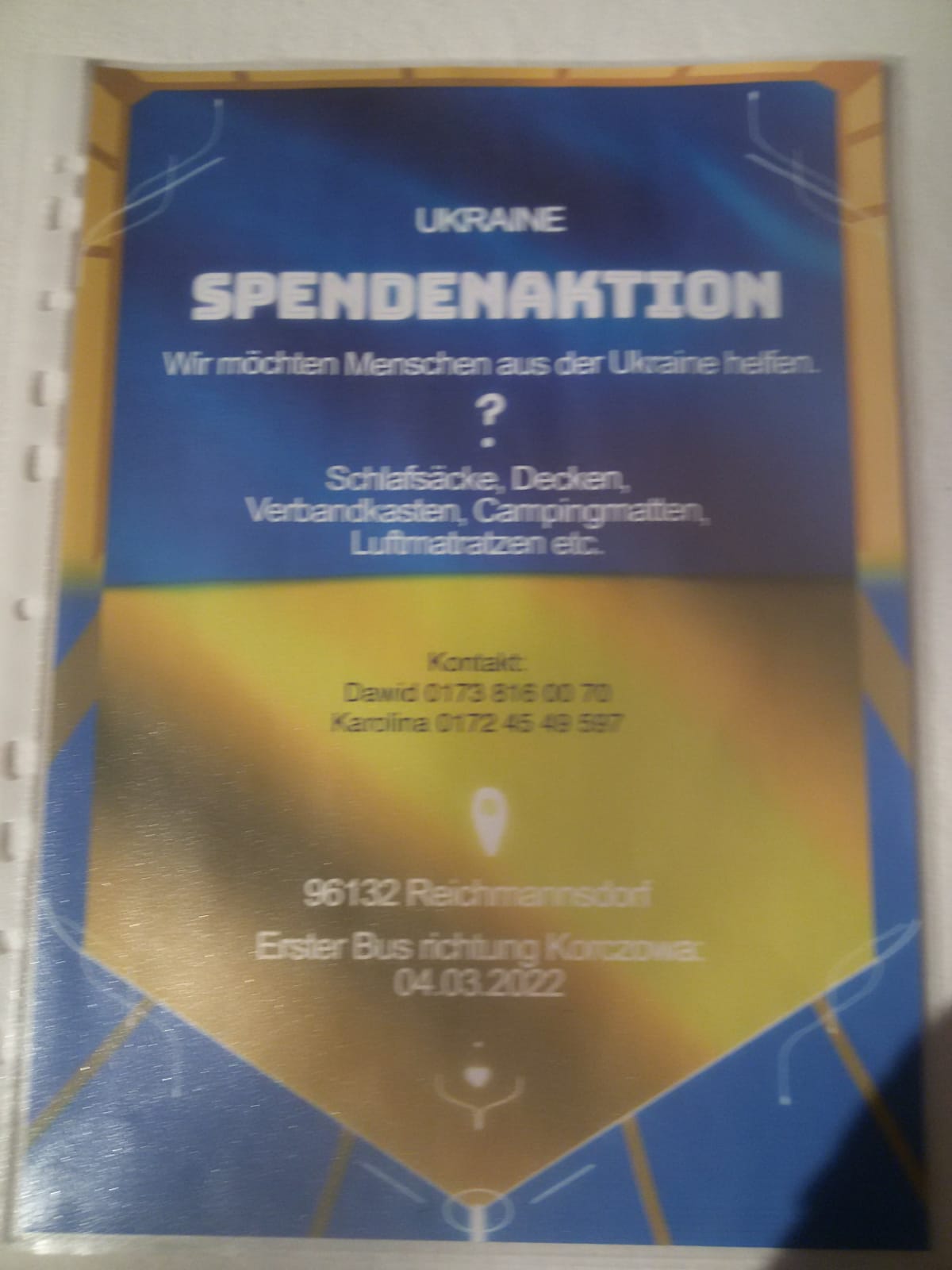 Spendenaktion Ukraine