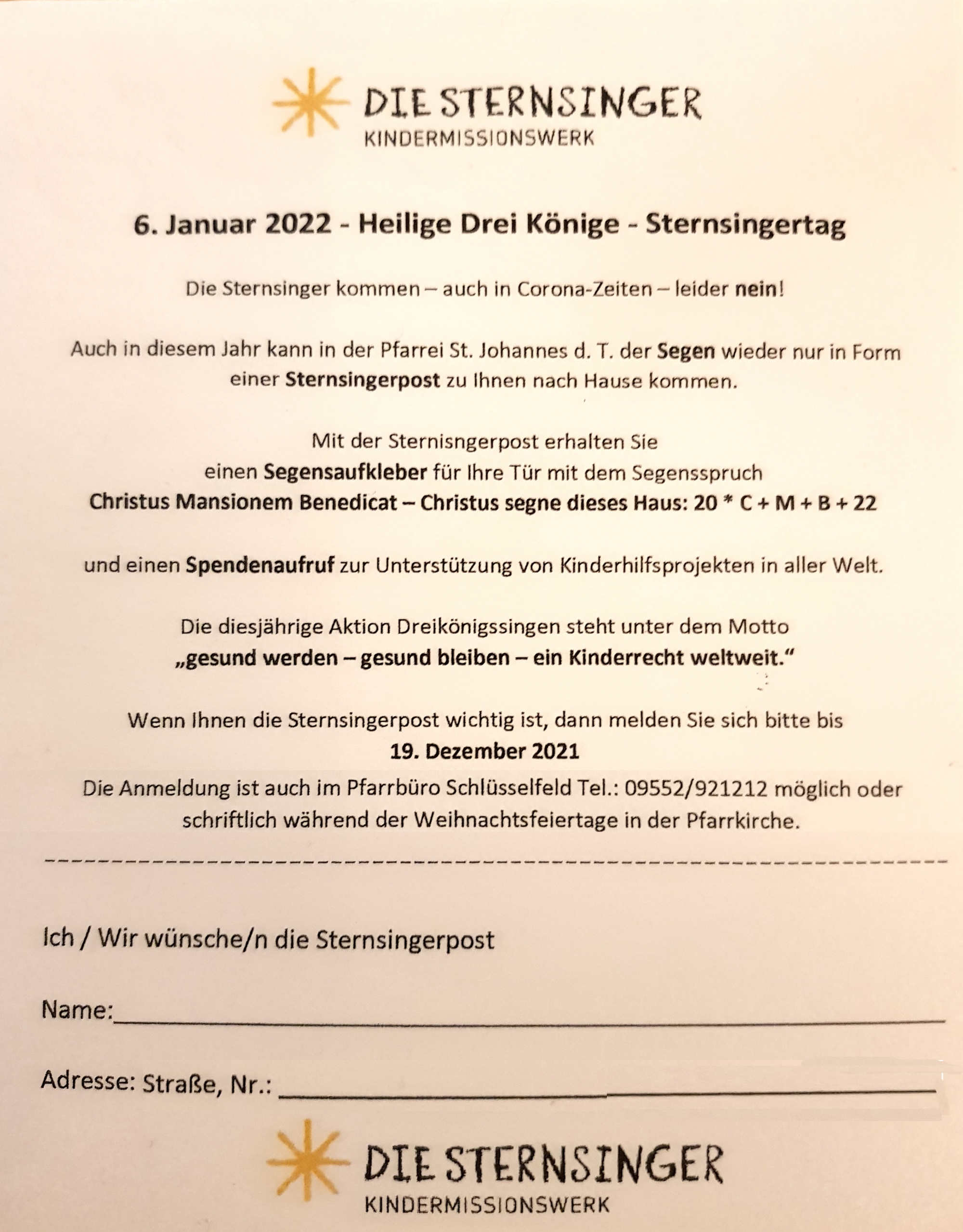 Sternsinger 2022