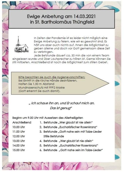 Thüngfeld Anbetung
