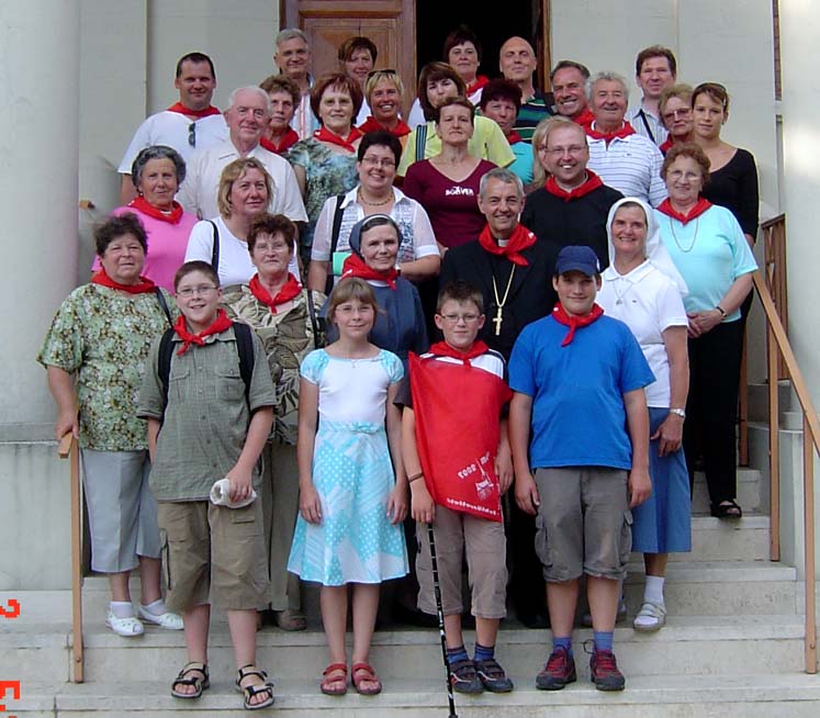 Wallfahrtsgruppe der Pfarrei St. Johannes mit Erzbischof Schick und Schwester Adalena Rom 2007