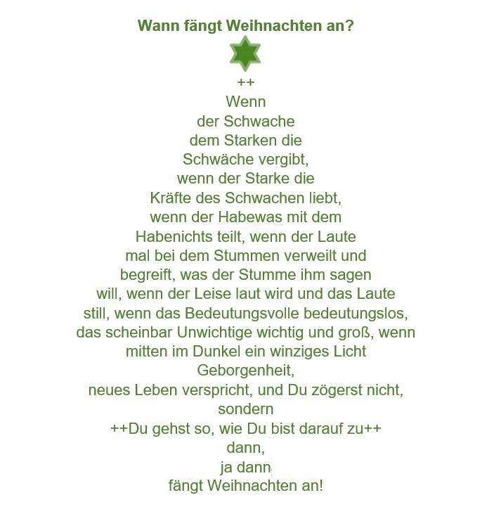 Wann fängt Weihnachten an ?